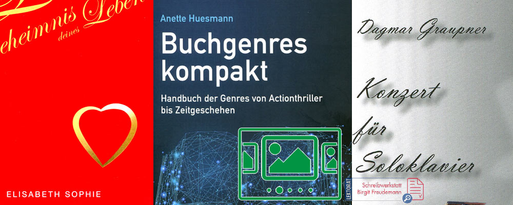 das slideshow-Fenster für 'schreibwerkstatt-bf.de' anzeigen ...
Schwarz auf weiß geschriebene Sprache, die Leser anspricht und bewegt, erfordert Können und auch immer ein Quäntchen Mut.